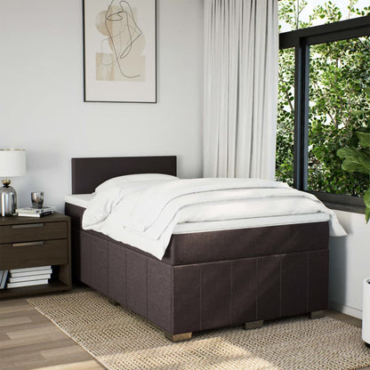 Box Spring Postel S Matrací Tmavě Hnědá 120X190 Cm Textil