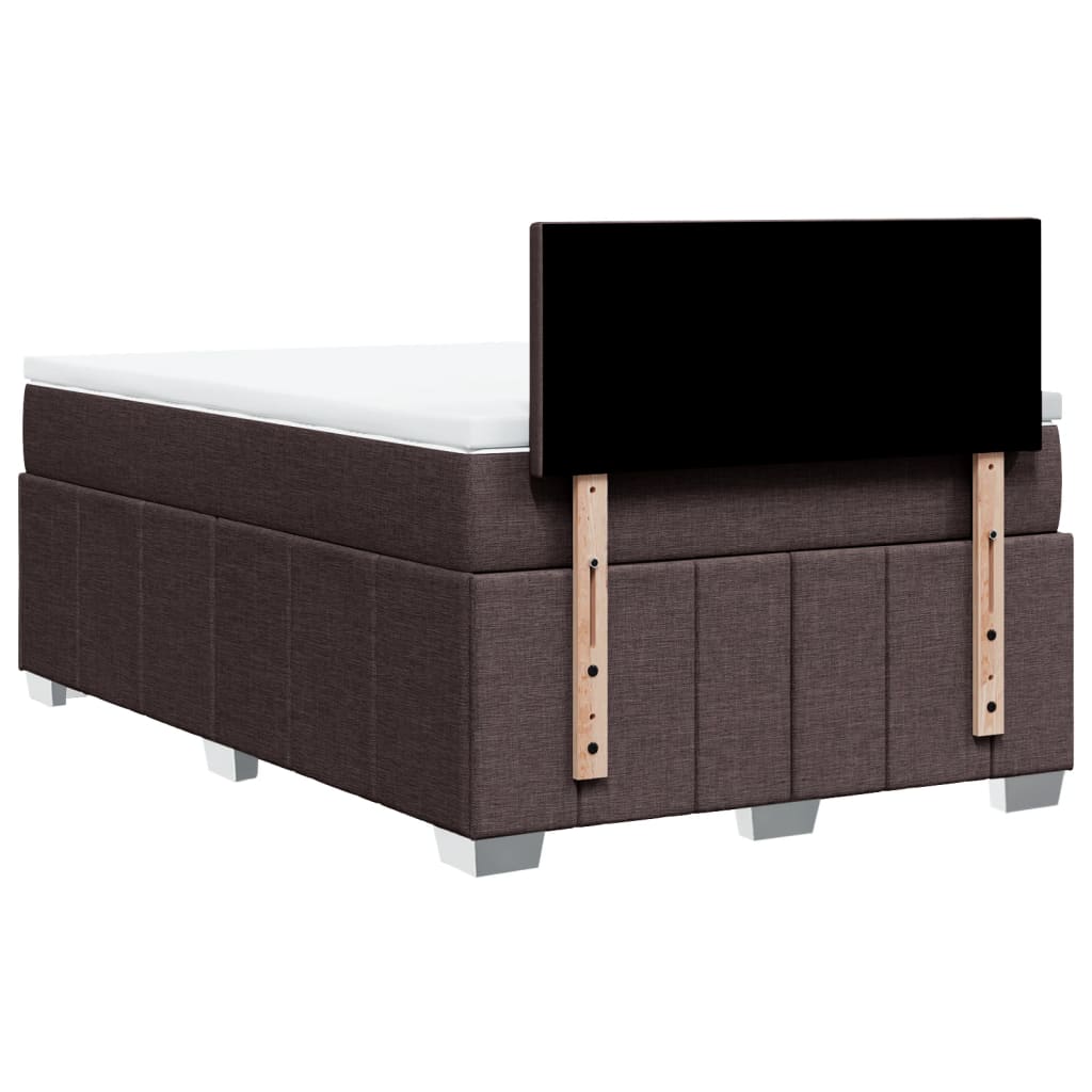 Box Spring Postel S Matrací Tmavě Hnědá 120X190 Cm Textil