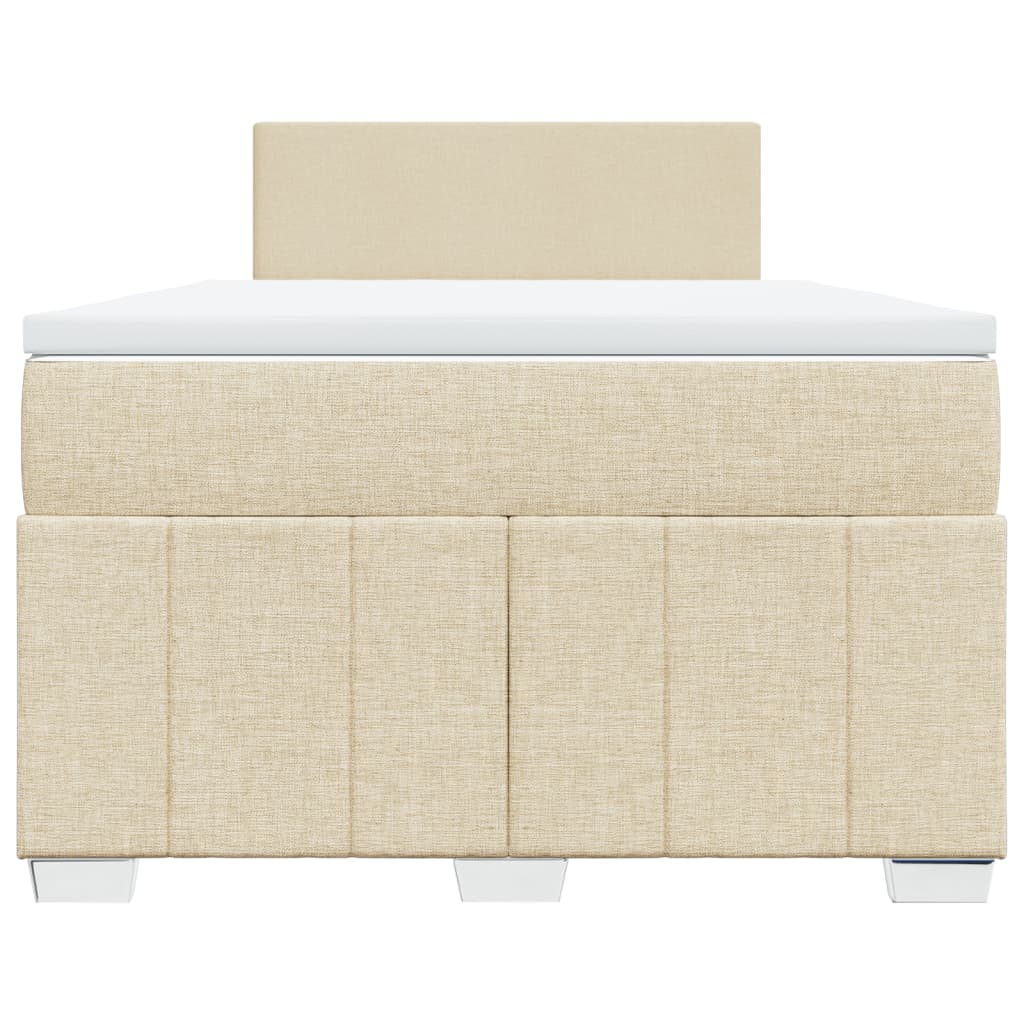 Box Spring Postel S Matrací Krémová 120X190 Cm Textil