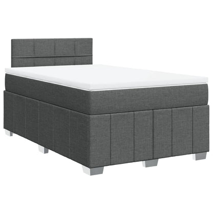Box Spring Postel S Matrací Tmavě Šedá 120X190 Cm Textil