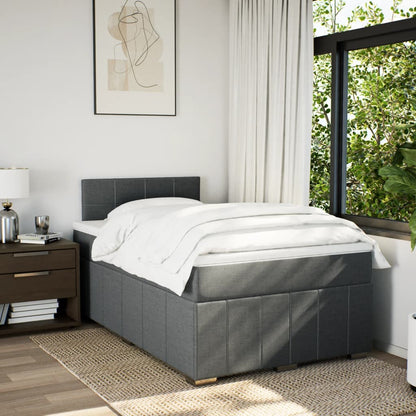 Box Spring Postel S Matrací Tmavě Šedá 120X190 Cm Textil