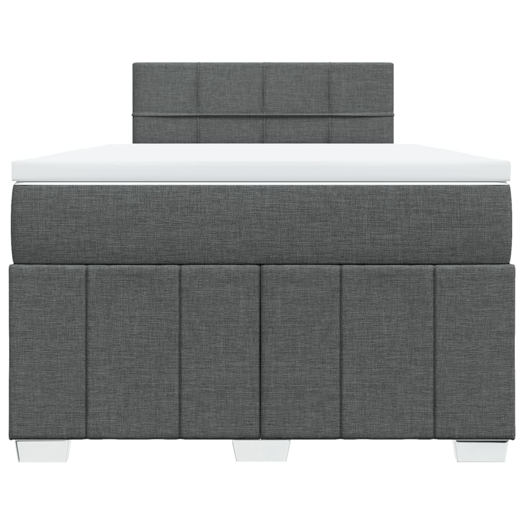 Box Spring Postel S Matrací Tmavě Šedá 120X190 Cm Textil