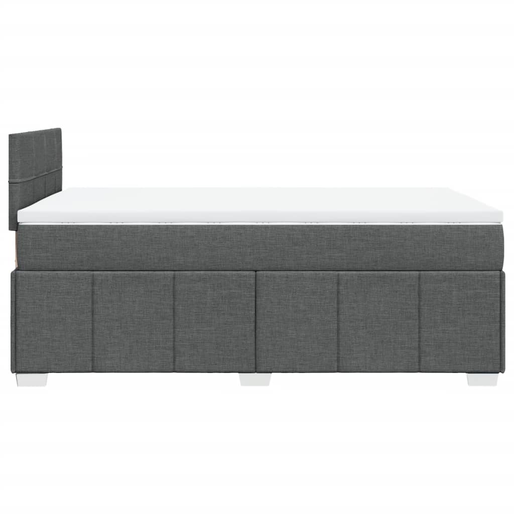 Box Spring Postel S Matrací Tmavě Šedá 120X190 Cm Textil