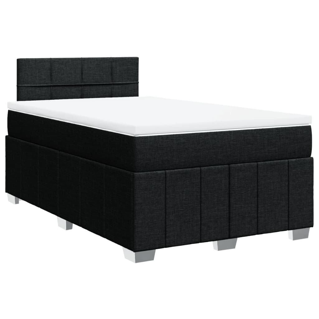 Box Spring Postel S Matrací Černá 120X190 Cm Textil