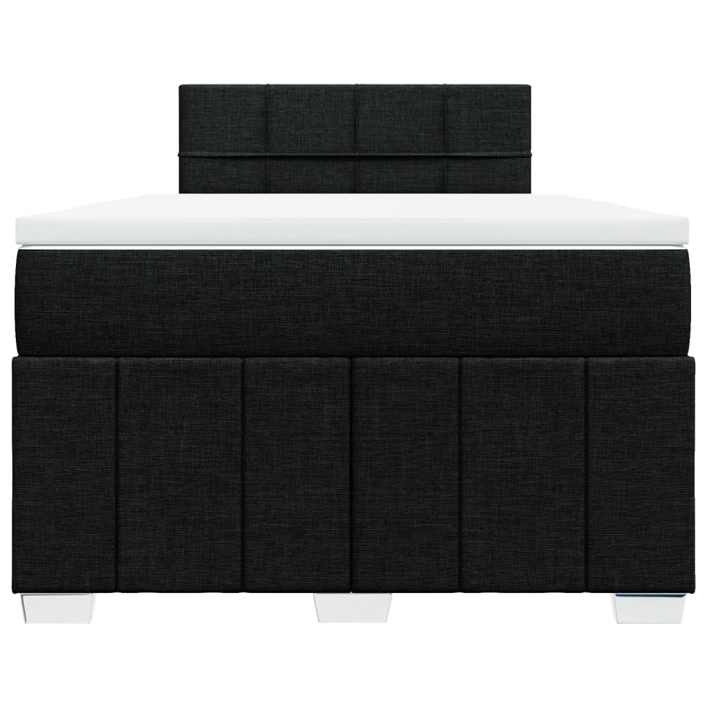 Box Spring Postel S Matrací Černá 120X190 Cm Textil