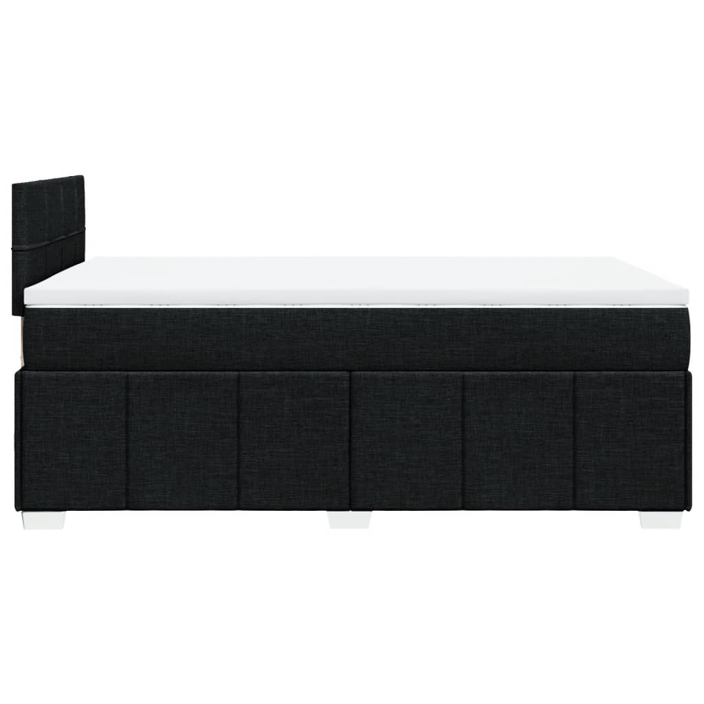 Box Spring Postel S Matrací Černá 120X190 Cm Textil