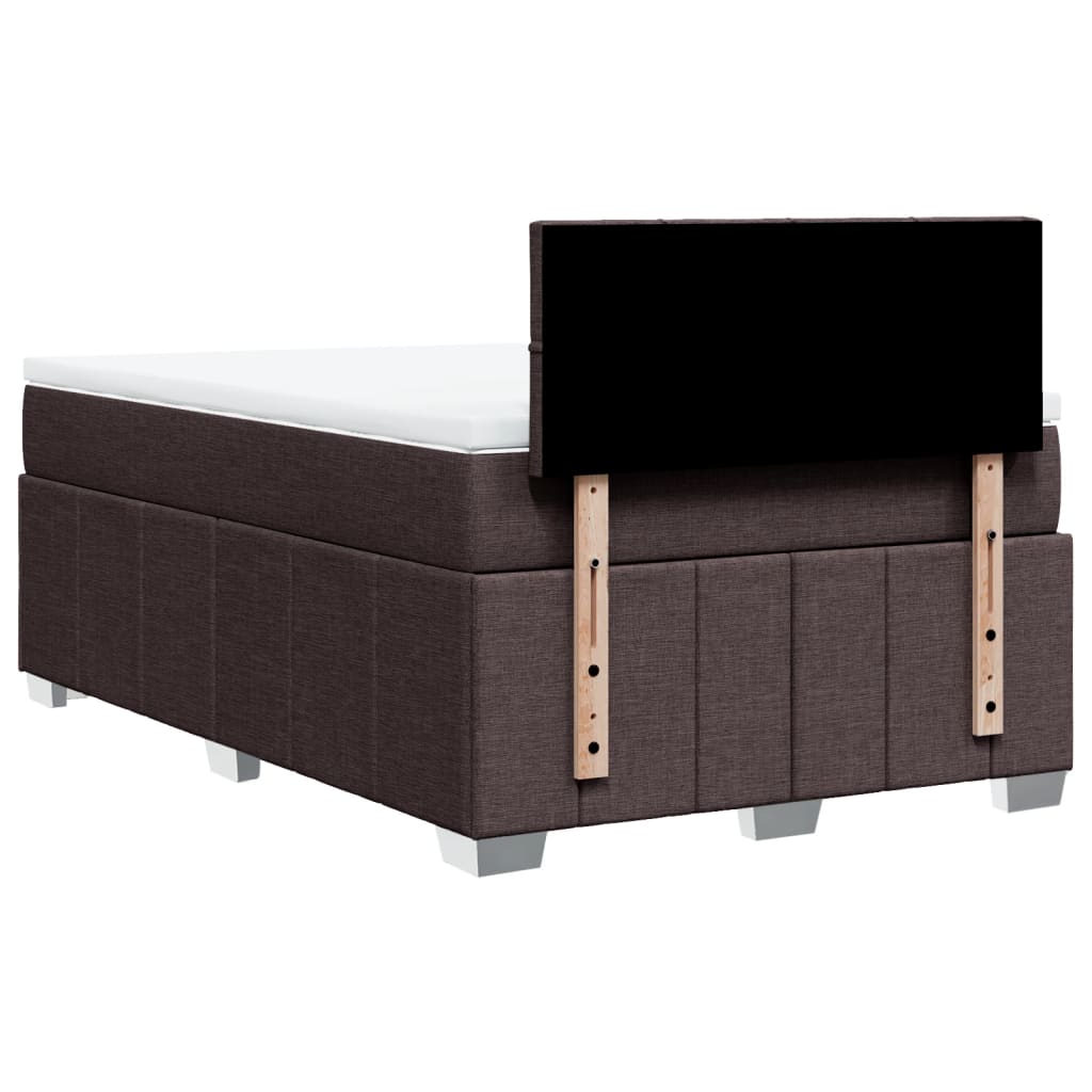 Box Spring Postel S Matrací Tmavě Hnědá 120X190 Cm Textil