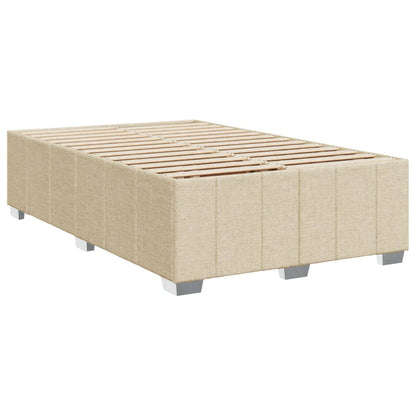 Box Spring Postel S Matrací Krémová 120X190 Cm Textil