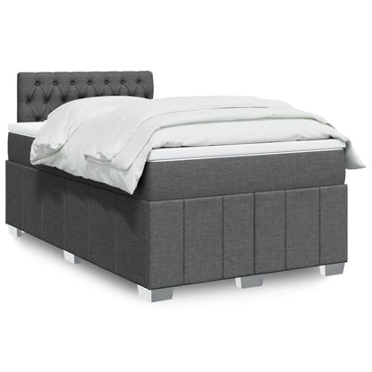 Box Spring Postel S Matrací Textil Tmavě Šedá