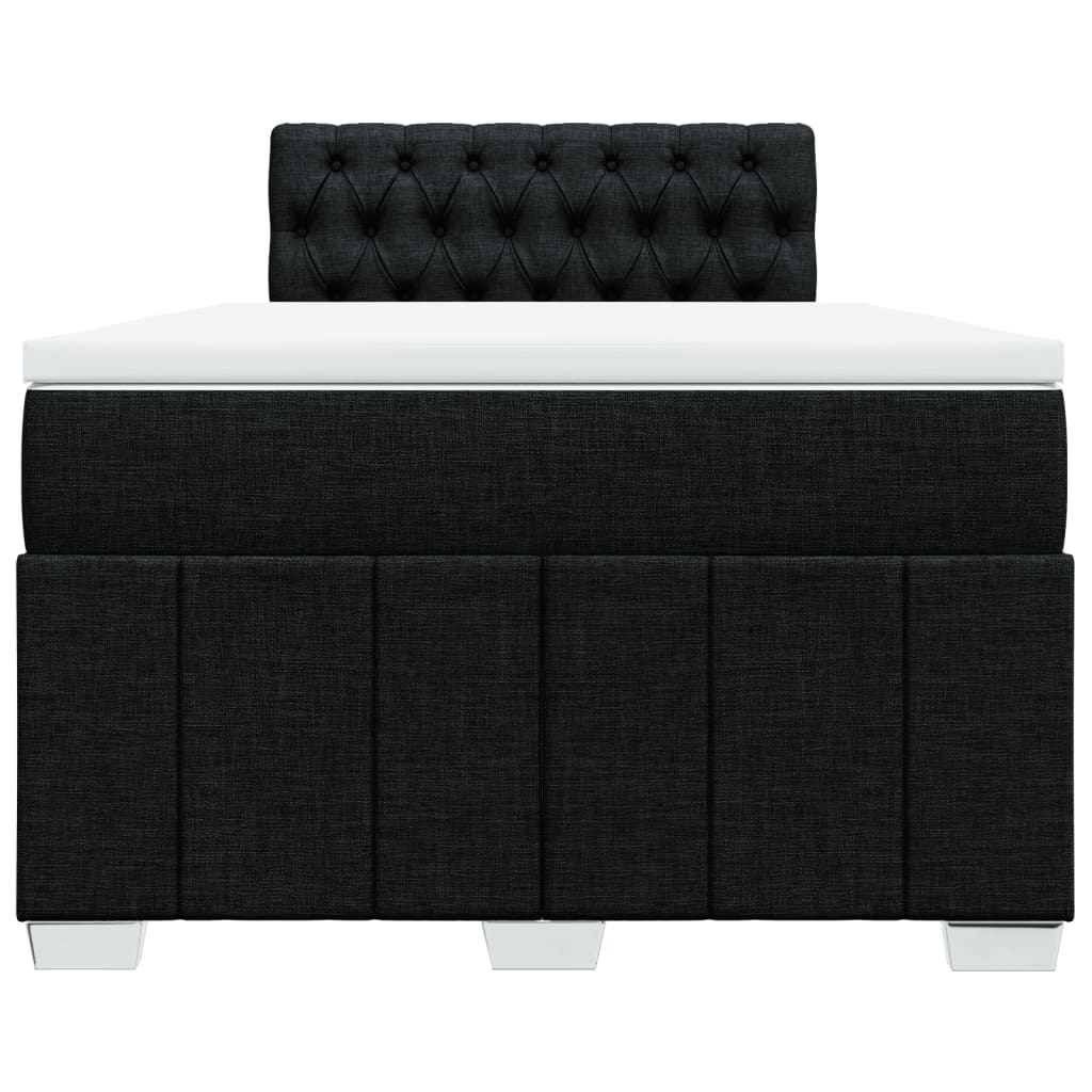 Box Spring Postel S Matrací Černá 120X190 Cm Textil