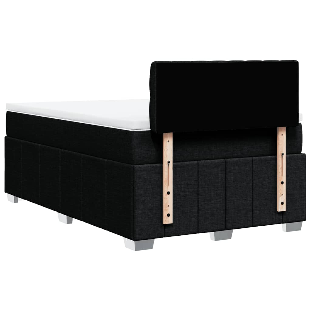 Box Spring Postel S Matrací Černá 120X190 Cm Textil