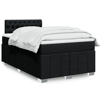 Box Spring Postel S Matrací Černá 120X190 Cm Textil