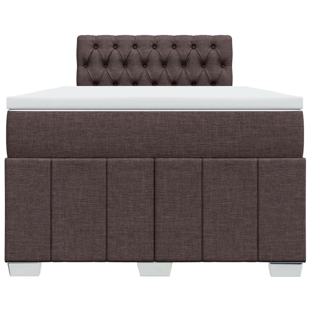 Box Spring Postel S Matrací Tmavě Hnědá 120X190 Cm Textil
