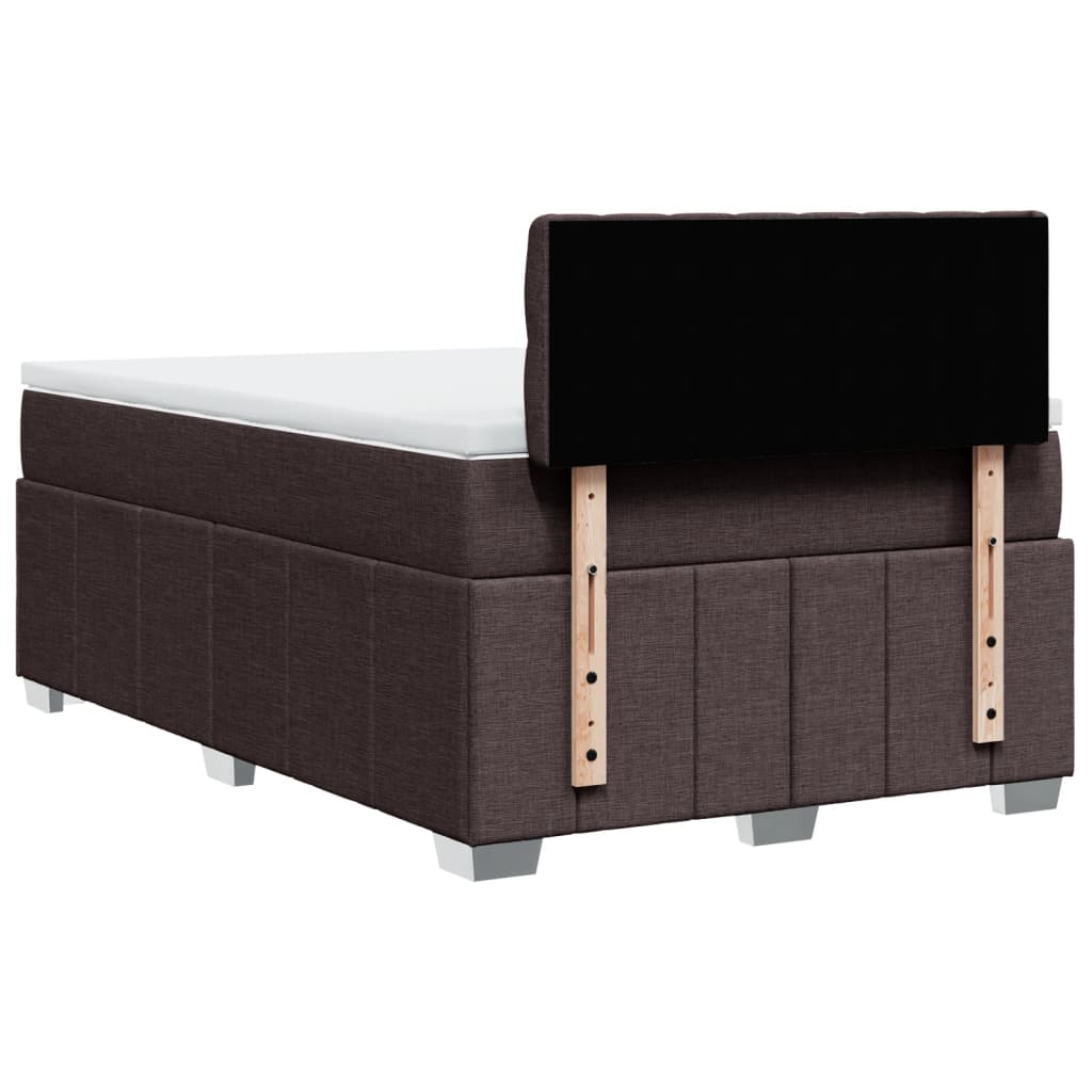 Box Spring Postel S Matrací Tmavě Hnědá 120X190 Cm Textil