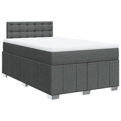 Box Spring Postel S Matrací Tmavě Šedá 120X190 Cm Textil