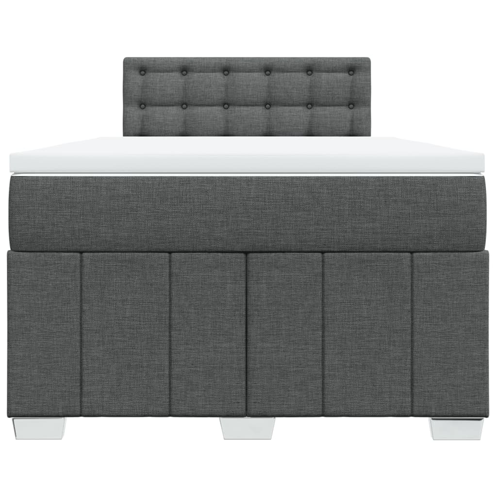 Box Spring Postel S Matrací Tmavě Šedá 120X190 Cm Textil