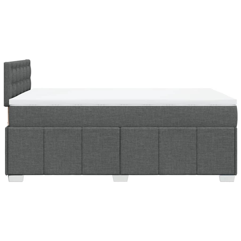 Box Spring Postel S Matrací Tmavě Šedá 120X190 Cm Textil