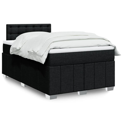 Box Spring Postel S Matrací Černá Textil Černá