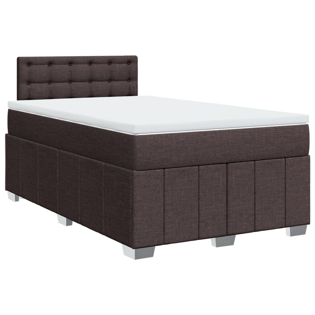 Box Spring Postel S Matrací Tmavě Hnědá 120X190 Cm Textil