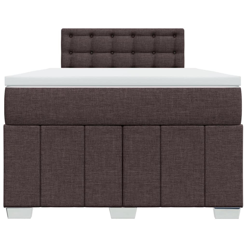 Box Spring Postel S Matrací Tmavě Hnědá 120X190 Cm Textil