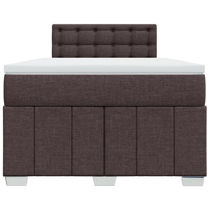 Box Spring Postel S Matrací Tmavě Hnědá 120X190 Cm Textil