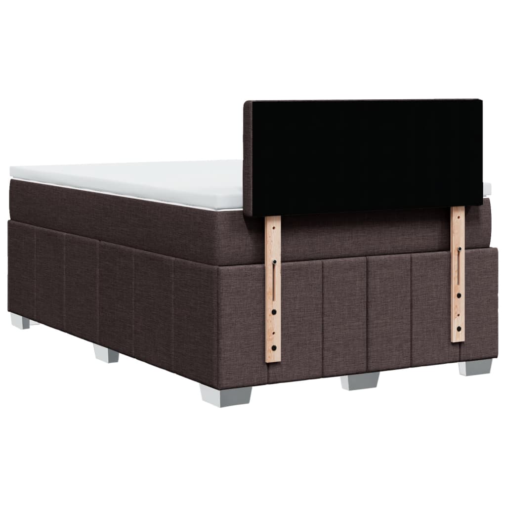 Box Spring Postel S Matrací Tmavě Hnědá 120X190 Cm Textil