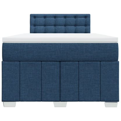 Box Spring Postel S Matrací Černá Textil Modrá