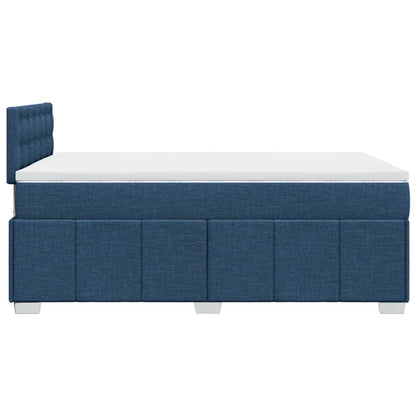 Box Spring Postel S Matrací Černá Textil Modrá