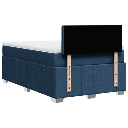 Box Spring Postel S Matrací Černá Textil Modrá