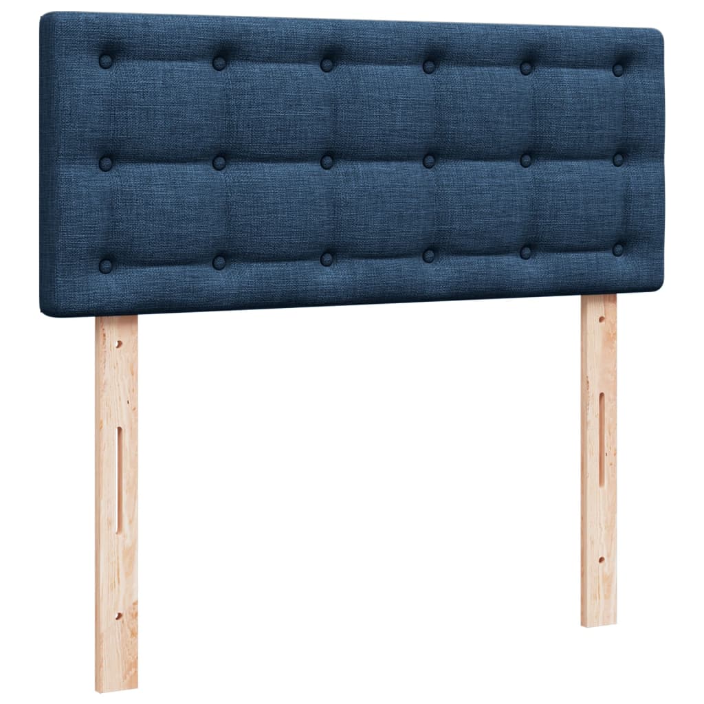 Box Spring Postel S Matrací Černá Textil Modrá