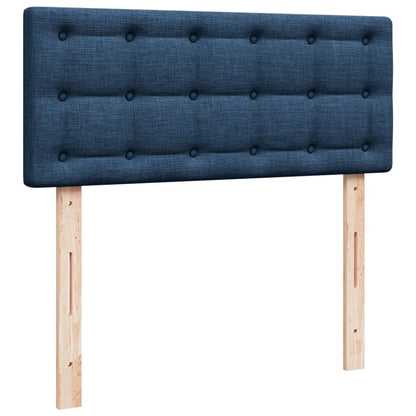 Box Spring Postel S Matrací Černá Textil Modrá