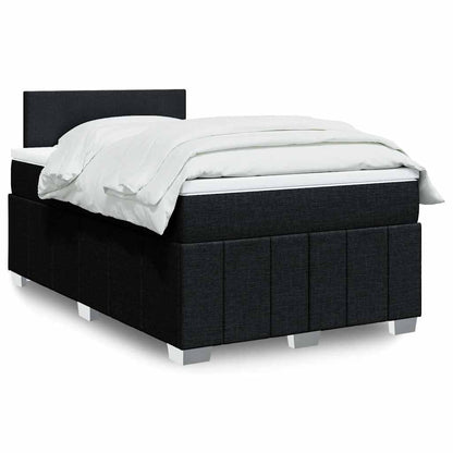 Box Spring Postel S Matrací Černá Textil Černá
