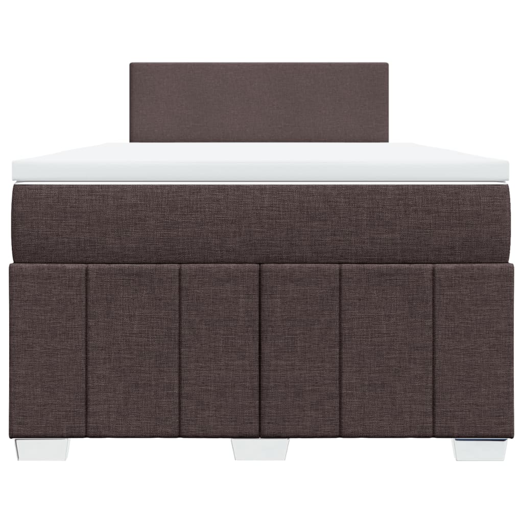 Box Spring Postel S Matrací Tmavě Hnědá 120X200 Cm Textil