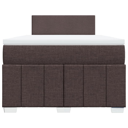 Box Spring Postel S Matrací Tmavě Hnědá 120X200 Cm Textil