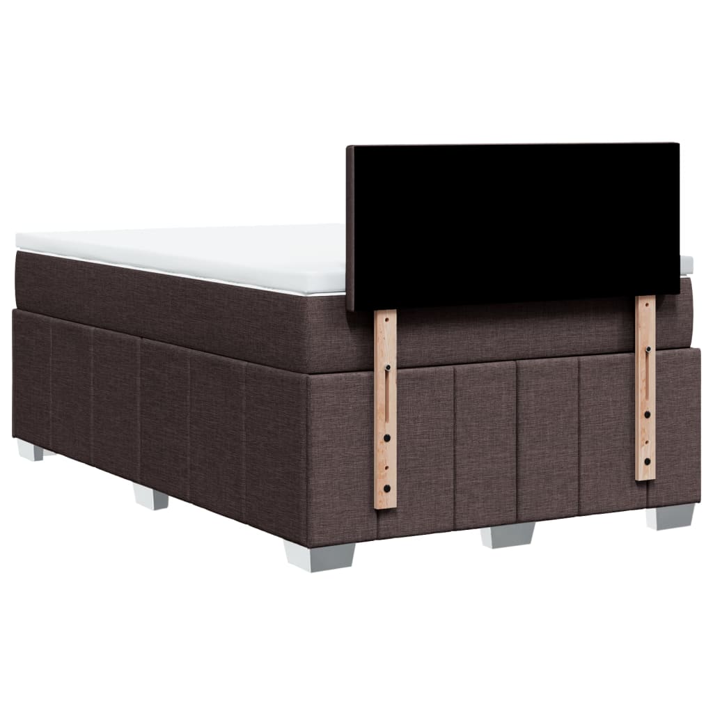 Box Spring Postel S Matrací Tmavě Hnědá 120X200 Cm Textil