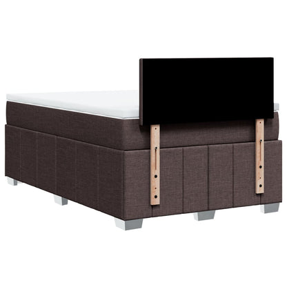 Box Spring Postel S Matrací Tmavě Hnědá 120X200 Cm Textil