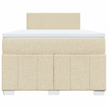 Box Spring Postel S Matrací Krémová 120X200 Cm Textil