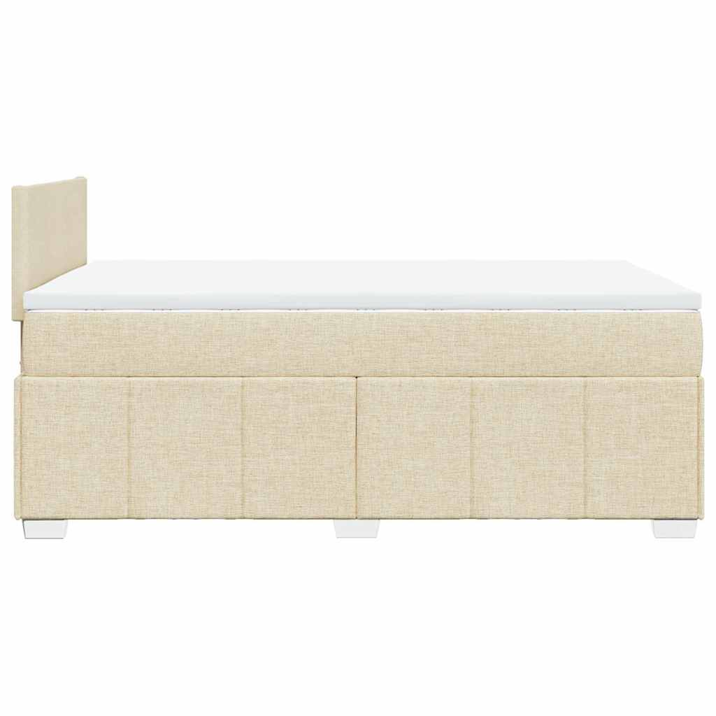 Box Spring Postel S Matrací Krémová 120X200 Cm Textil