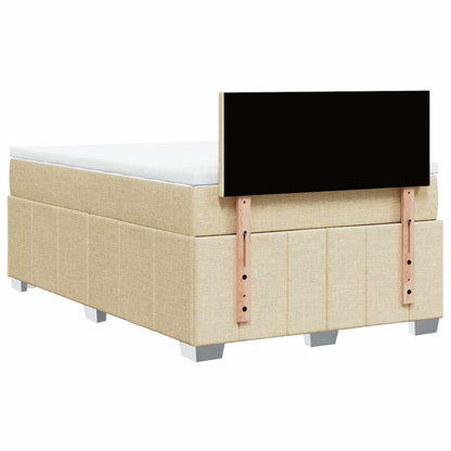 Box Spring Postel S Matrací Krémová 120X200 Cm Textil