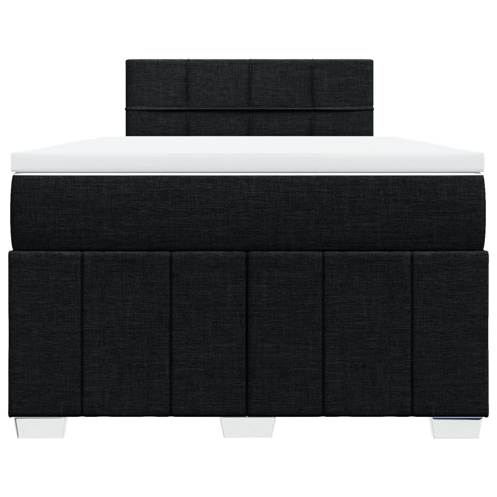 Box Spring Postel S Matrací Černá Textil Černá