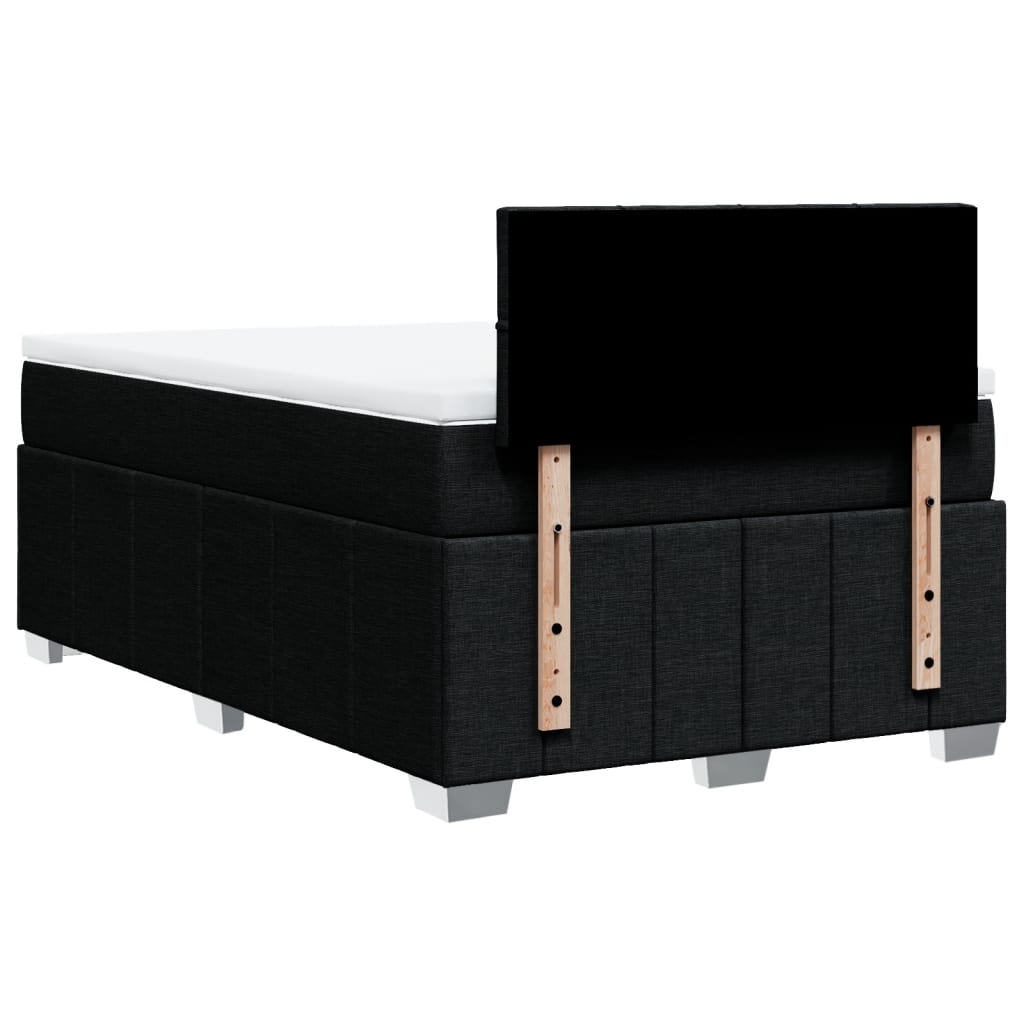 Box Spring Postel S Matrací Černá Textil Černá