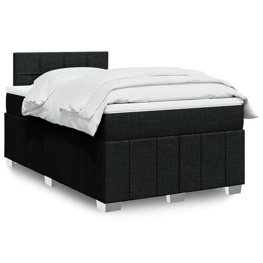 Box Spring Postel S Matrací Černá Textil Černá