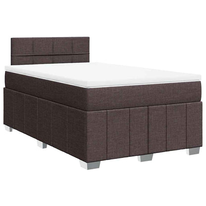 Box Spring Postel S Matrací Tmavě Hnědá 120X200 Cm Textil