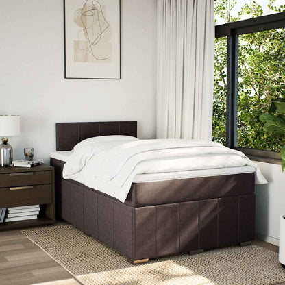 Box Spring Postel S Matrací Tmavě Hnědá 120X200 Cm Textil