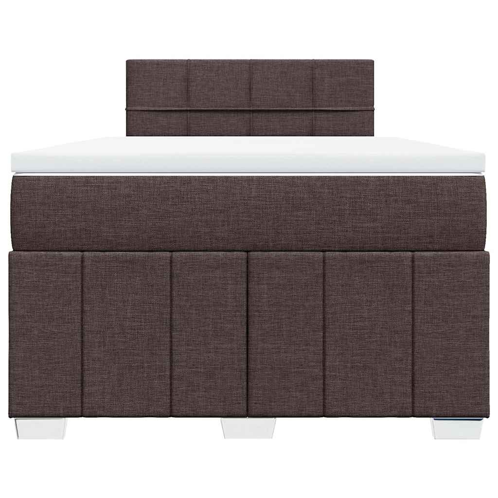 Box Spring Postel S Matrací Tmavě Hnědá 120X200 Cm Textil