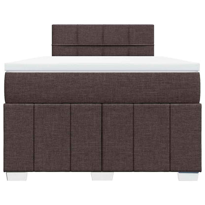 Box Spring Postel S Matrací Tmavě Hnědá 120X200 Cm Textil