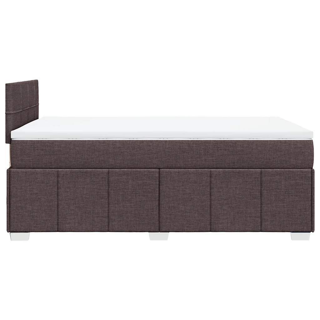Box Spring Postel S Matrací Tmavě Hnědá 120X200 Cm Textil