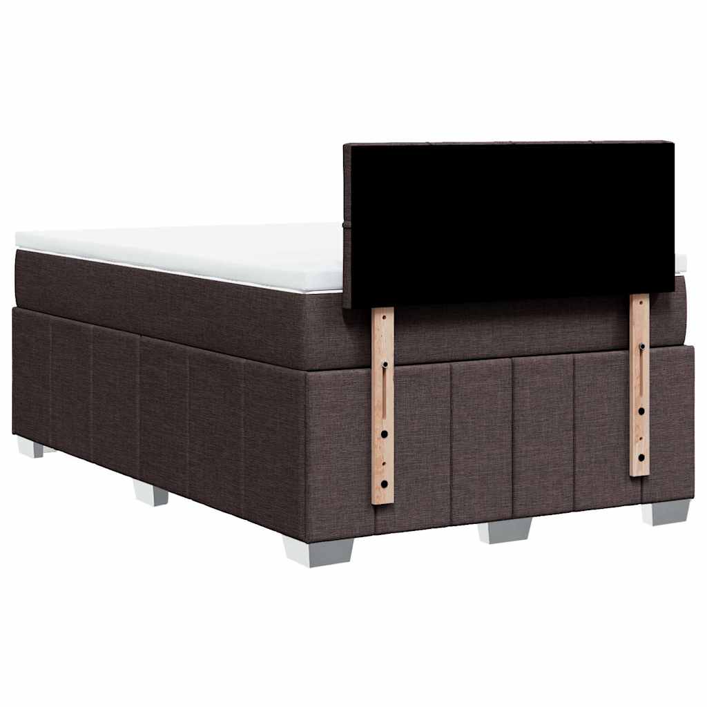 Box Spring Postel S Matrací Tmavě Hnědá 120X200 Cm Textil