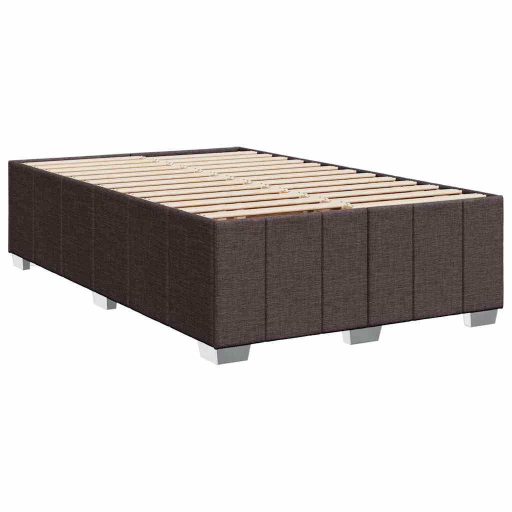 Box Spring Postel S Matrací Tmavě Hnědá 120X200 Cm Textil