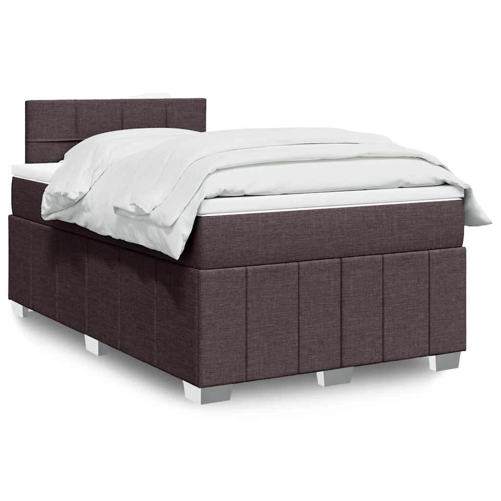 Box Spring Postel S Matrací Tmavě Hnědá 120X200 Cm Textil